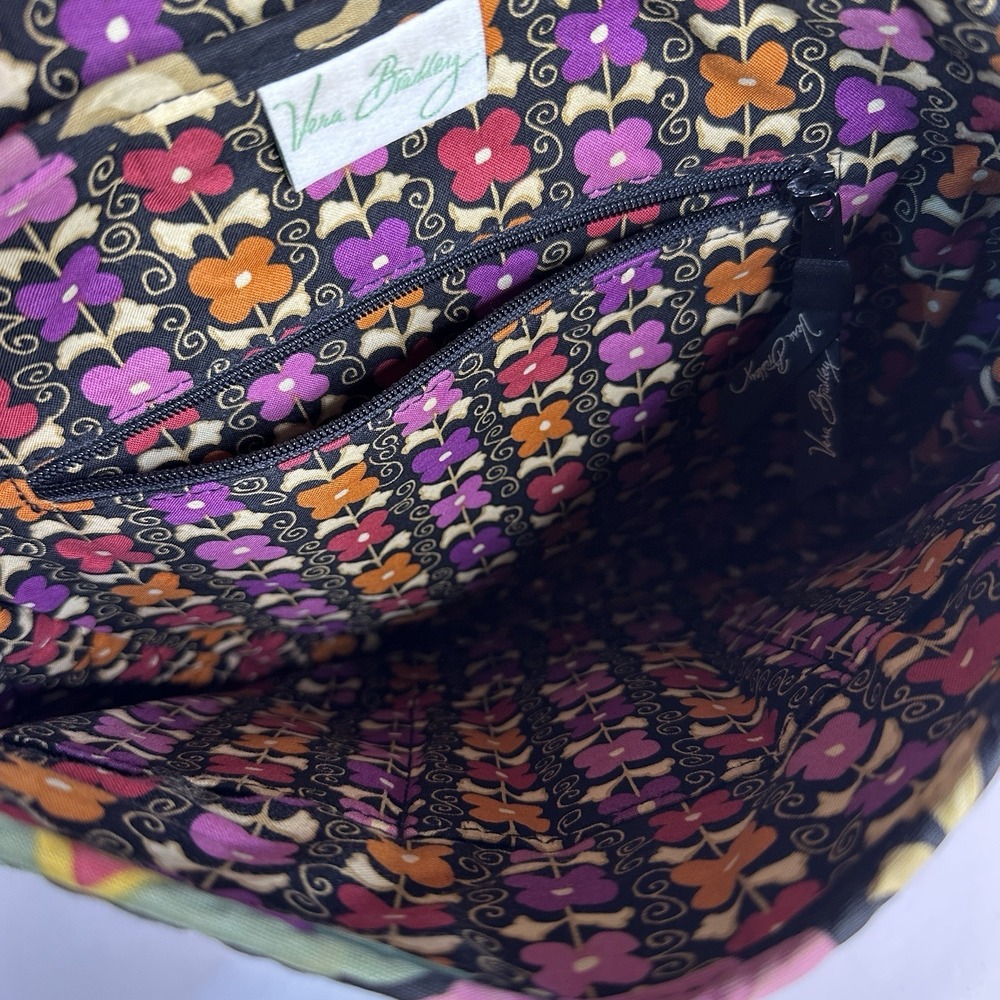 Vera Bradley Clare Suzani Crossbody Shoulder Saddle Bag Dark Floral Quilted - Picture 4 of 5